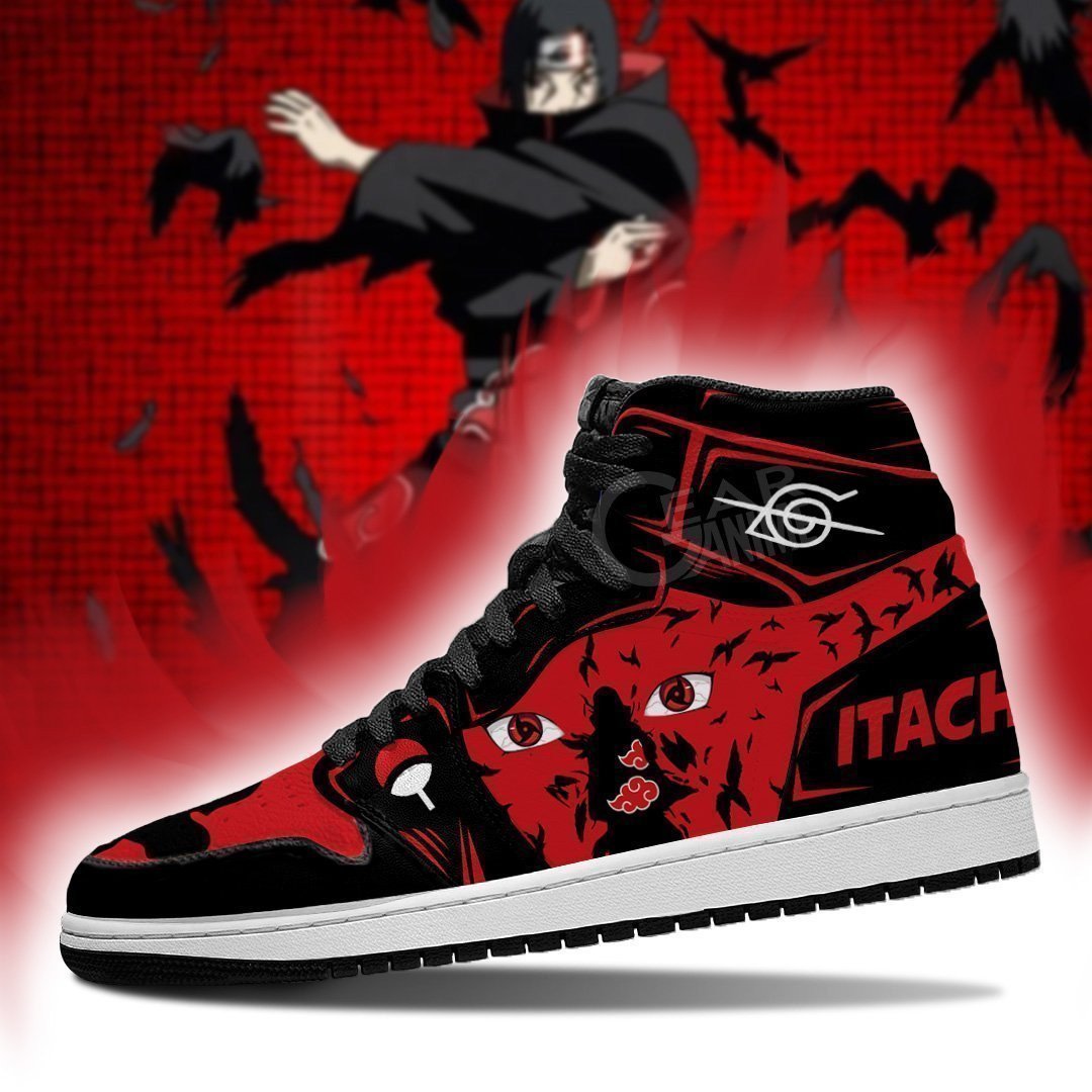 Itachi Eyes JD1s Sneakers Anime Shoes, Air Jordan Hightop