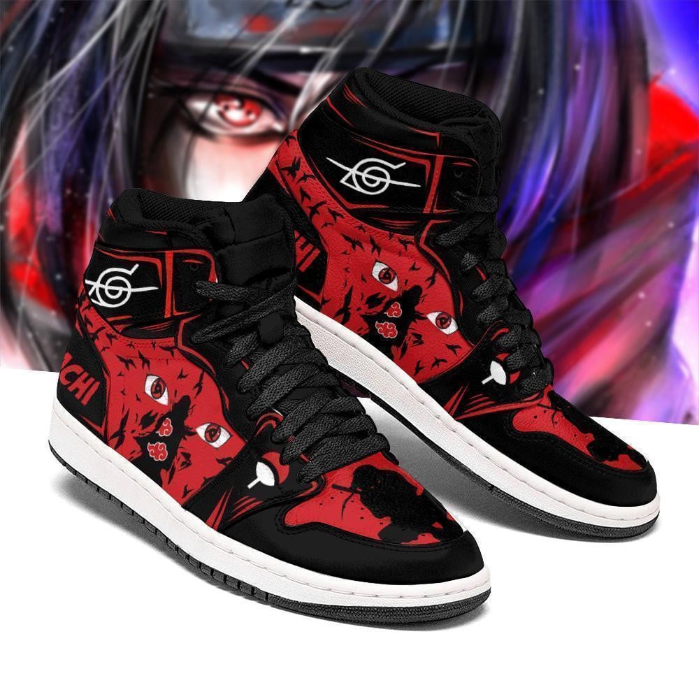Itachi Eyes JD1s Sneakers Anime Shoes, Air Jordan Hightop