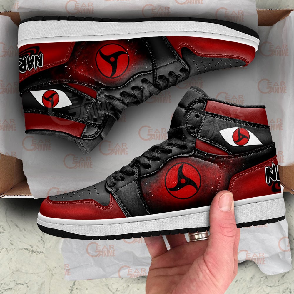 Itachi Mangekyo Sharingan JD1s Sneakers Naruto Anime Dojutsu Shoes, Air Jordan Hightop