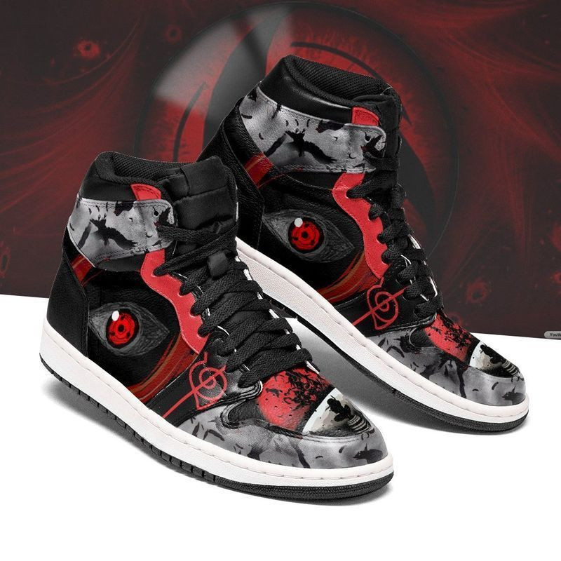 Itachi Sharingan Akatsuki 2 High Top Air Jordan Sneaker, Air Jordan Hightop