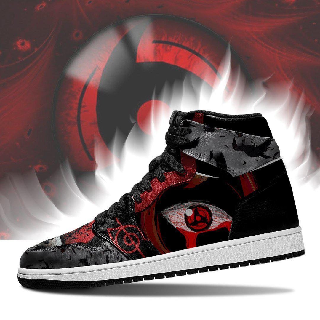 Itachi Sharingan Eyes JD1s Sneakers Naruto Anime Shoes, Air Jordan Hightop