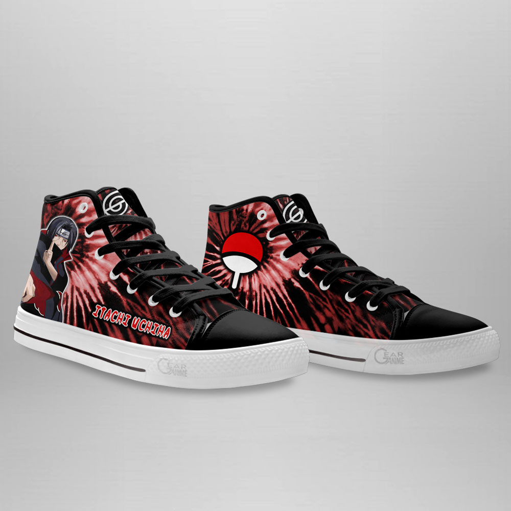 Itachi Uchiha High Top Shoes Custom Anime Sneakers Tie Dye Style