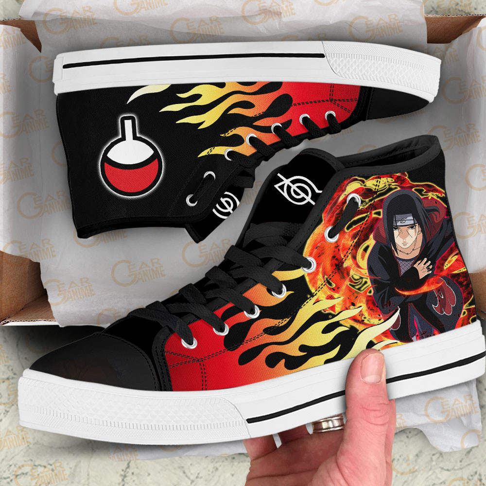 Itachi Uchiha High Top Shoes Custom NRT Sneakers Flame Style