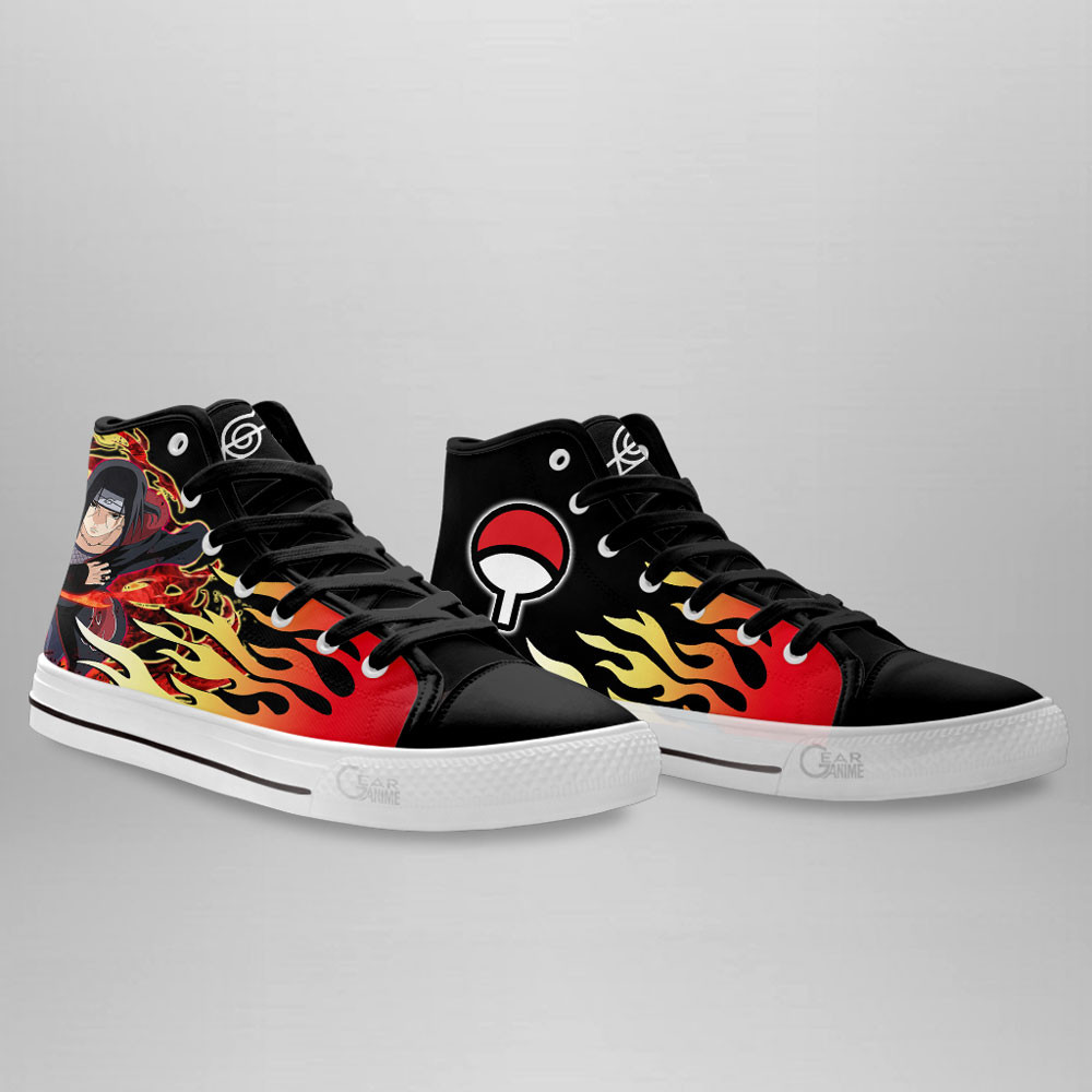Itachi Uchiha High Top Shoes Custom NRT Sneakers Flame Style