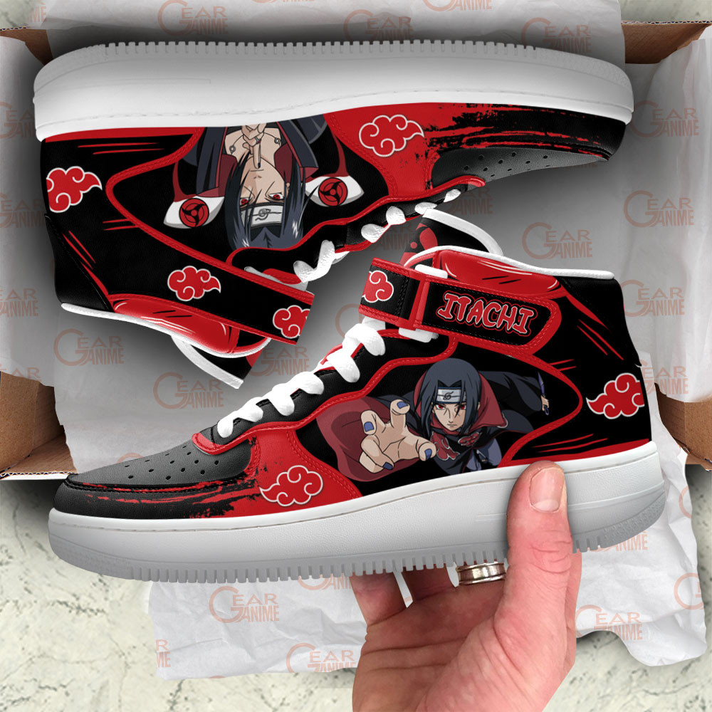 Itachi Uchiha Sneakers Air Mid Custom Akatsuki Anime Shoes