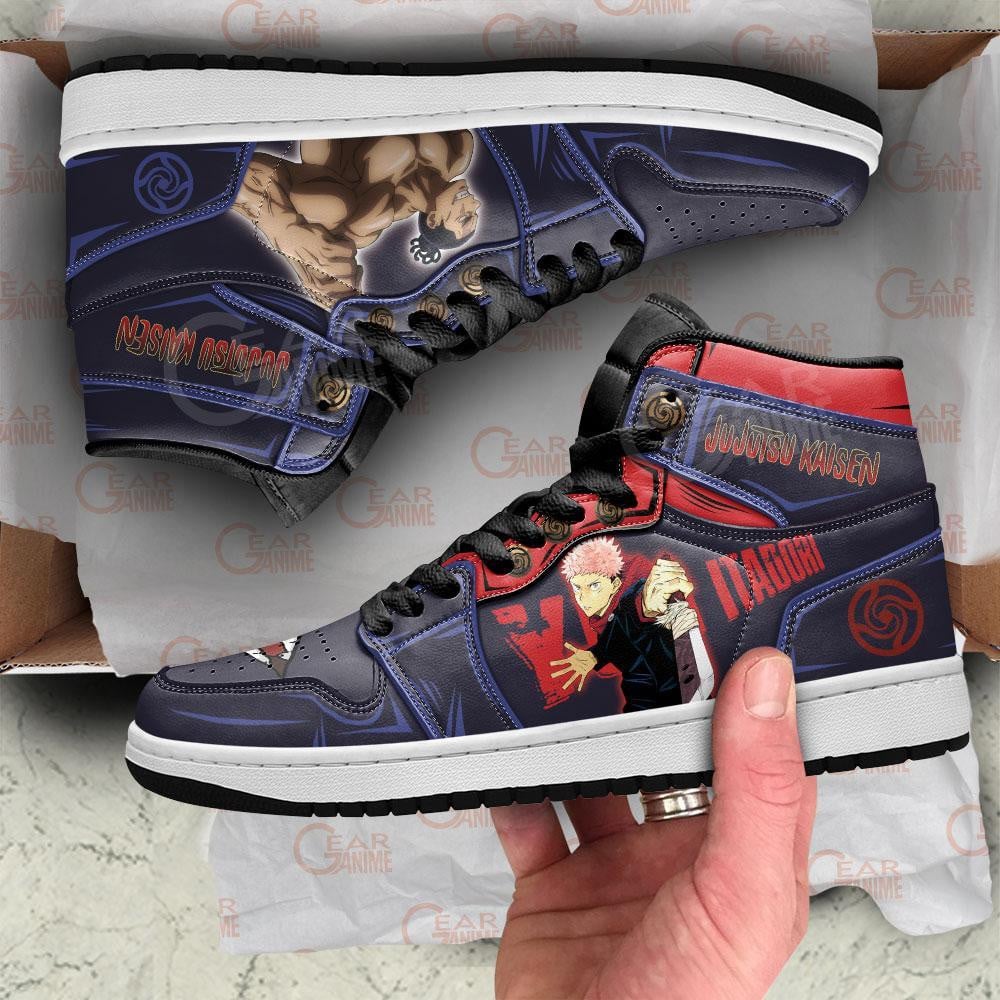 Itadori and Toudou JD1s Sneakers Jujutsu Kaisen Anime Shoes, Air Jordan Hightop