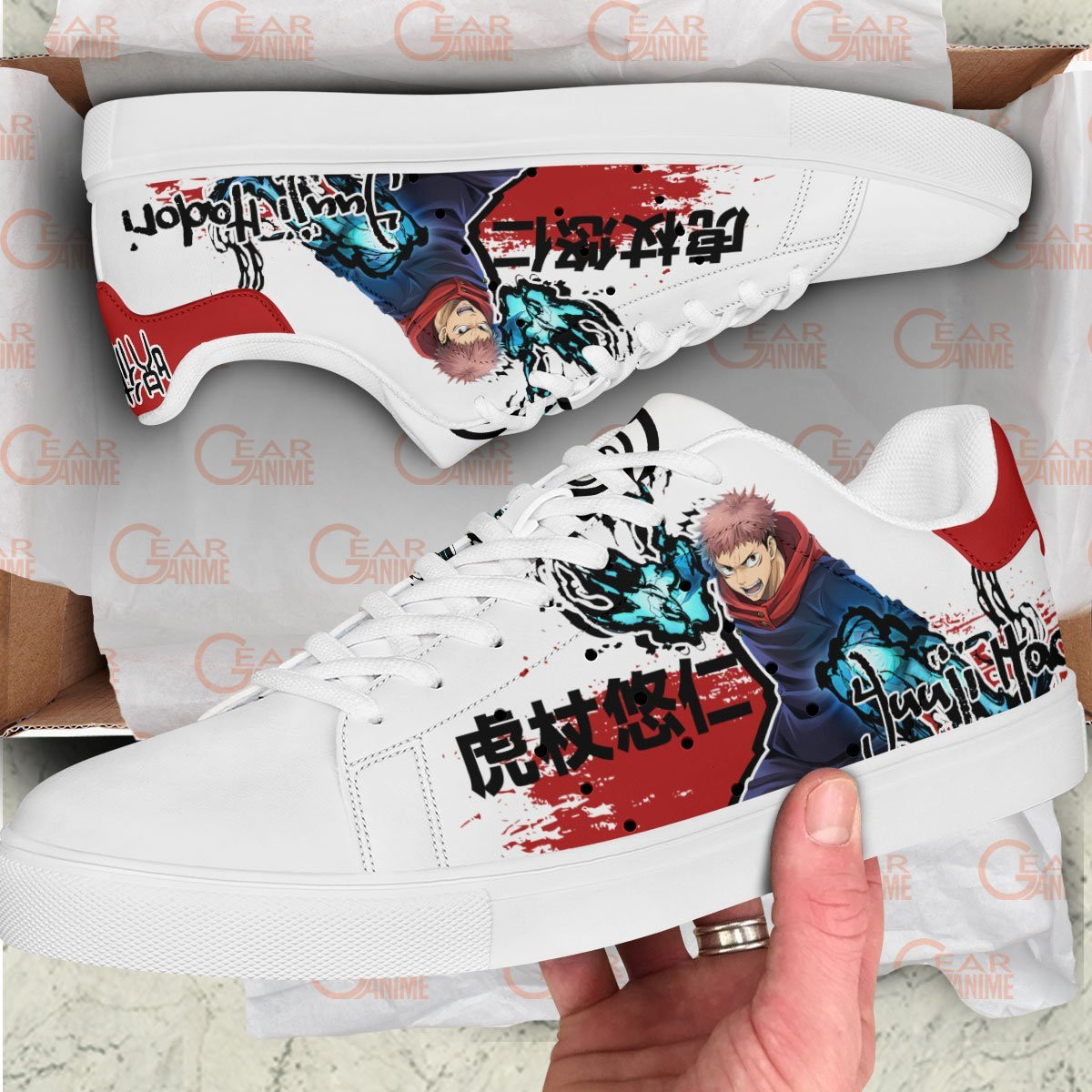 Itadori Yuuji Skate Sneakers Custom Anime Jujutsu Kaisen Shoes