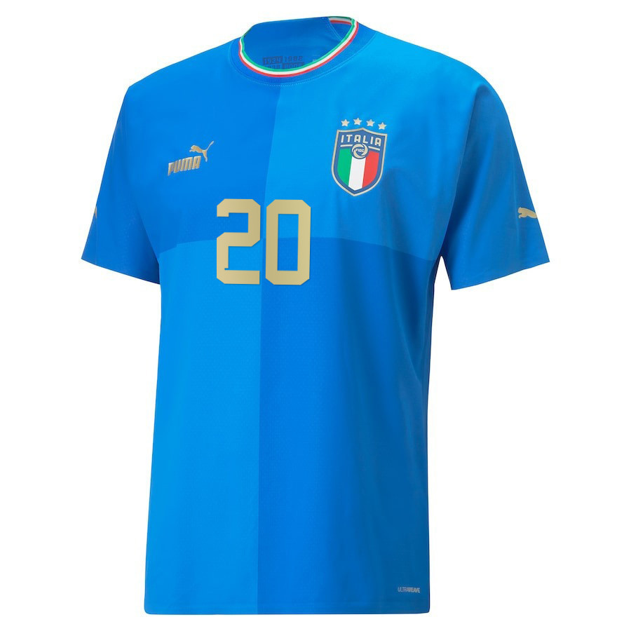 Italy National Team 2022/23 Alessio Cragno 20 Home Blue Men Soccer Jersey