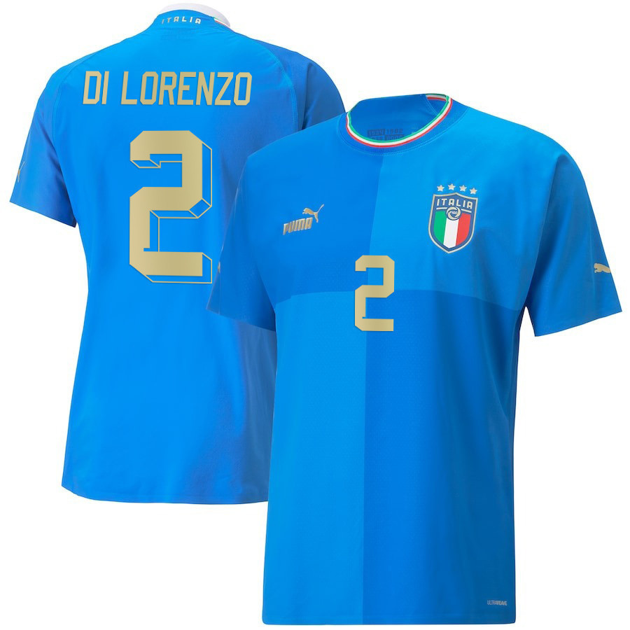 Italy National Team 2022/23 Giovanni Di Lorenzo 2 Home Blue Men Soccer Jersey