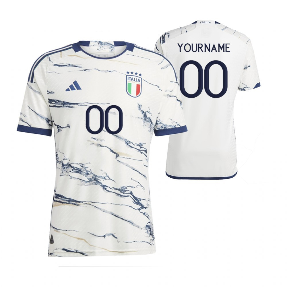 Italy National Team 2023-24 Custom 00 Away Men Soccer Jersey – White