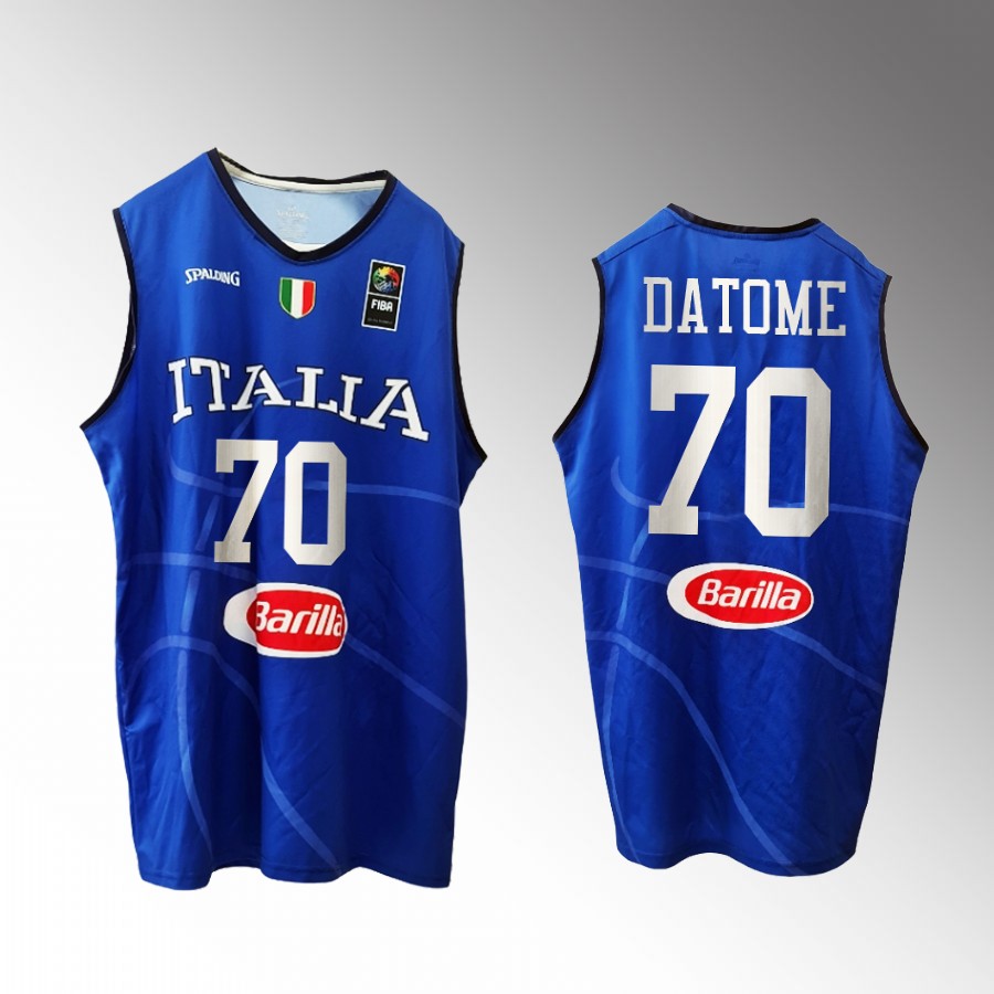 Italy Team #70 Luigi Datome 2023 FIBA World Cup Home Men Jersey Blue