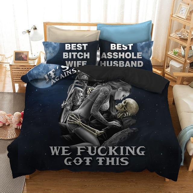 It’S You And Me Against The Worldkull 3D Customized Duvet Cover Bedding Set