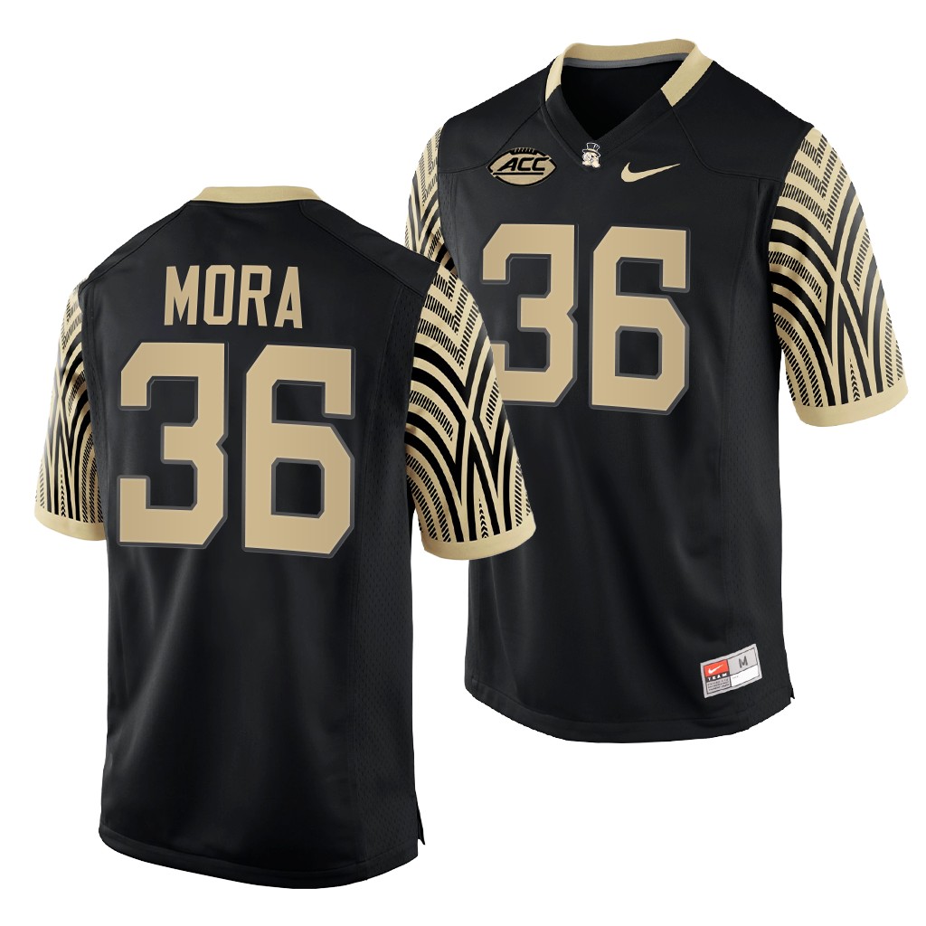 Ivan Mora Wake Forest Demon Deacons #36 Black Jersey 2022-23 College Men's Uniform