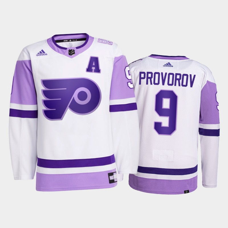 Ivan Provorov #9 Philadelphia Flyers 2021 FightsCancer White Primegreen Jersey