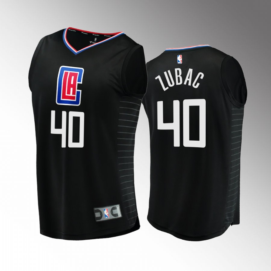 Ivica Zubac Clippers #40 Black Jersey Fast Break 2022-23 Statement