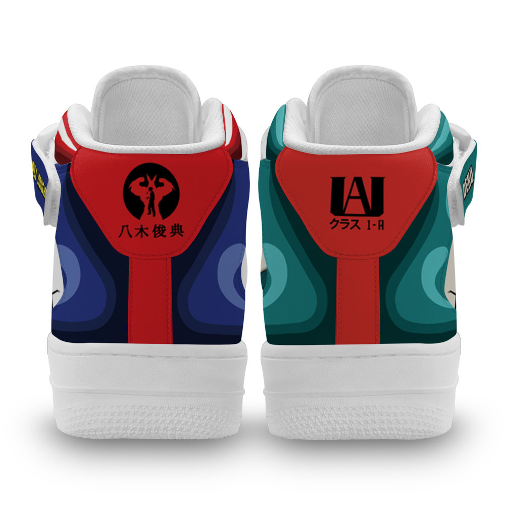 Izuku Midoriya and All Might Sneakers Air Mid My Hero Academia Anime Shoes