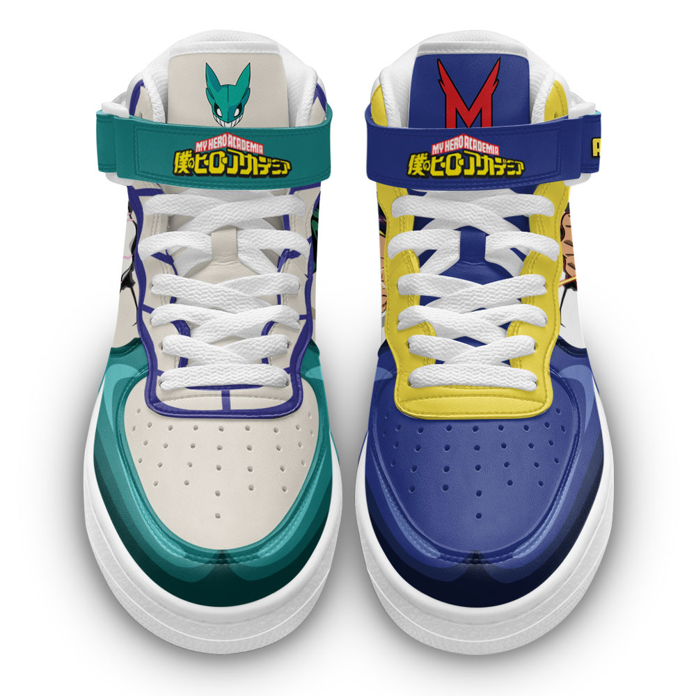 Izuku Midoriya and All Might Sneakers Air Mid My Hero Academia Anime Shoes