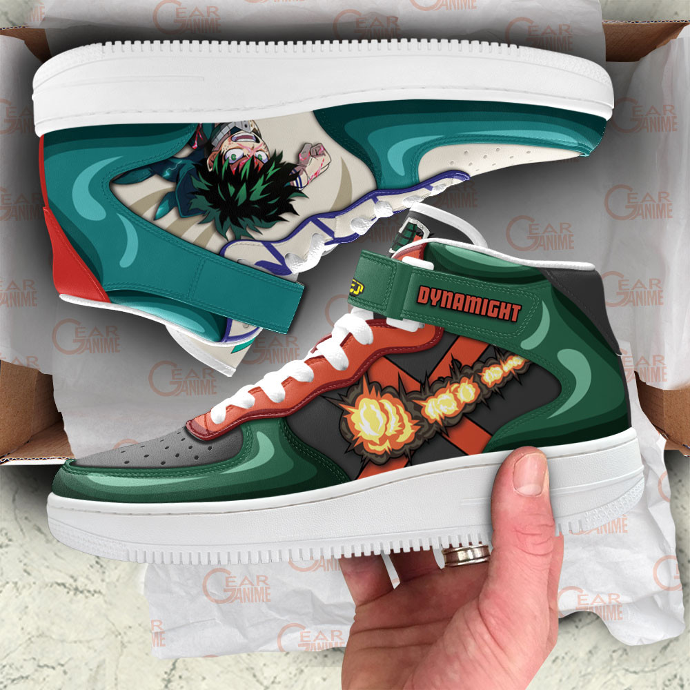 Izuku Midoriya and Katsuki Bakugo Sneakers Air Mid My Hero Academia Anime Shoes