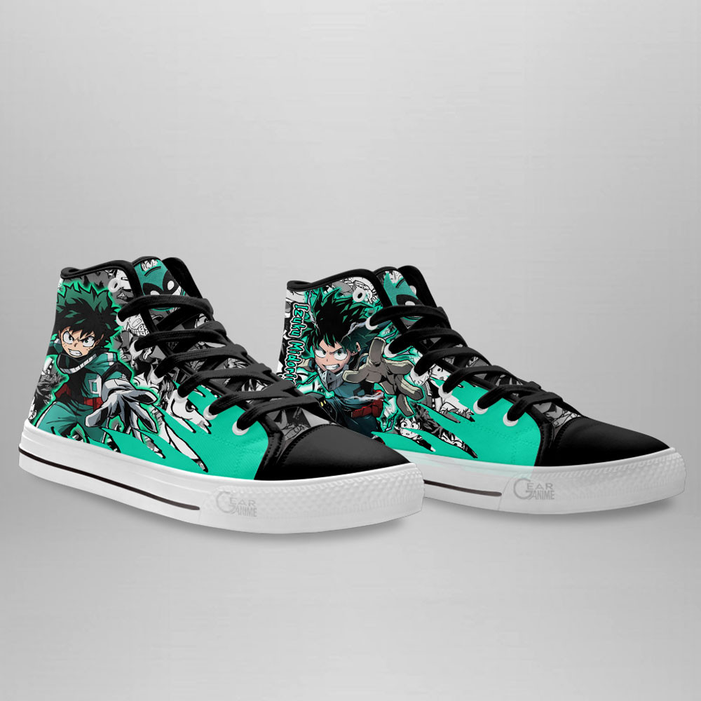 Izuku Midoriya High Top Shoes Custom My Hero Academia Anime Sneakers