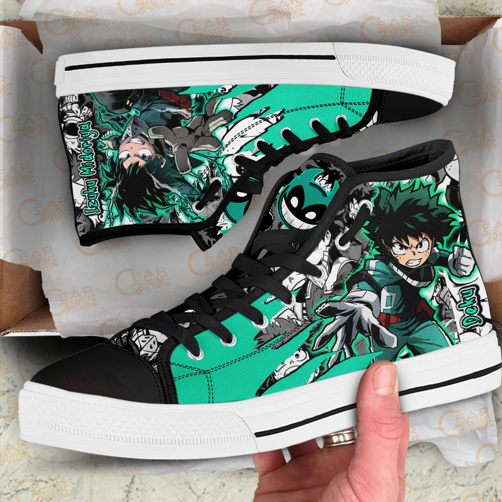 Izuku Midoriya High Top Shoes Custom My Hero Academia Anime Sneakers