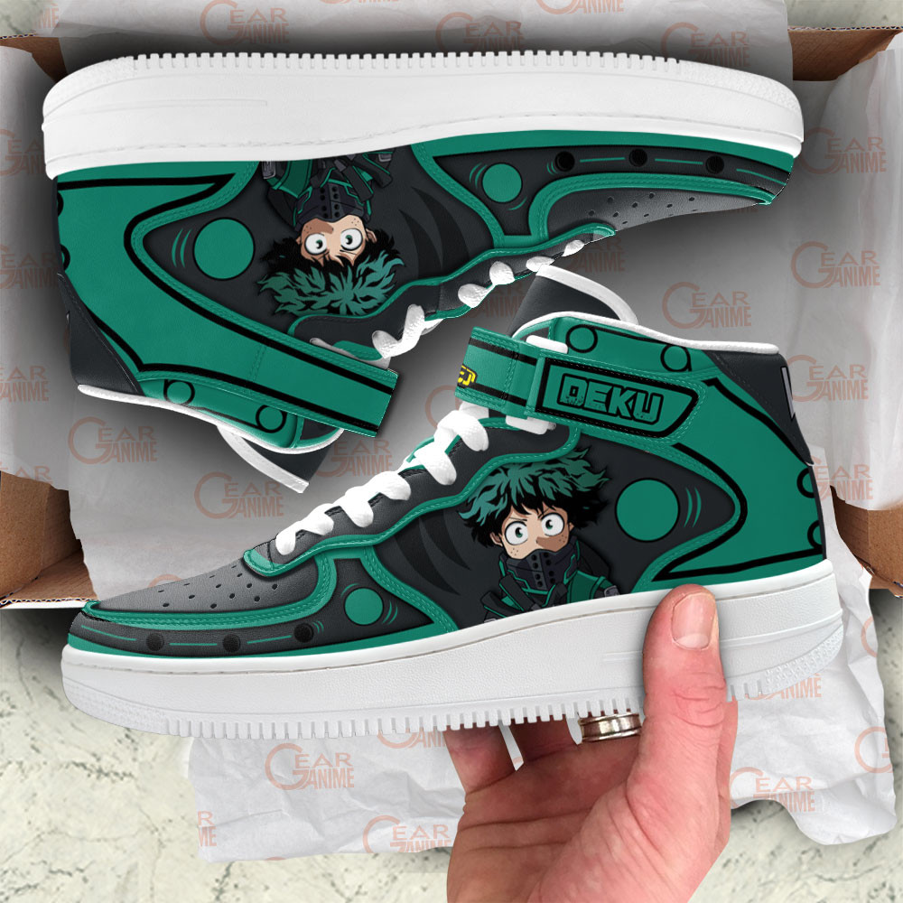 Izuku Midoriya Musketeers Sneakers Air Mid Custom My Hero Academia Anime Shoes