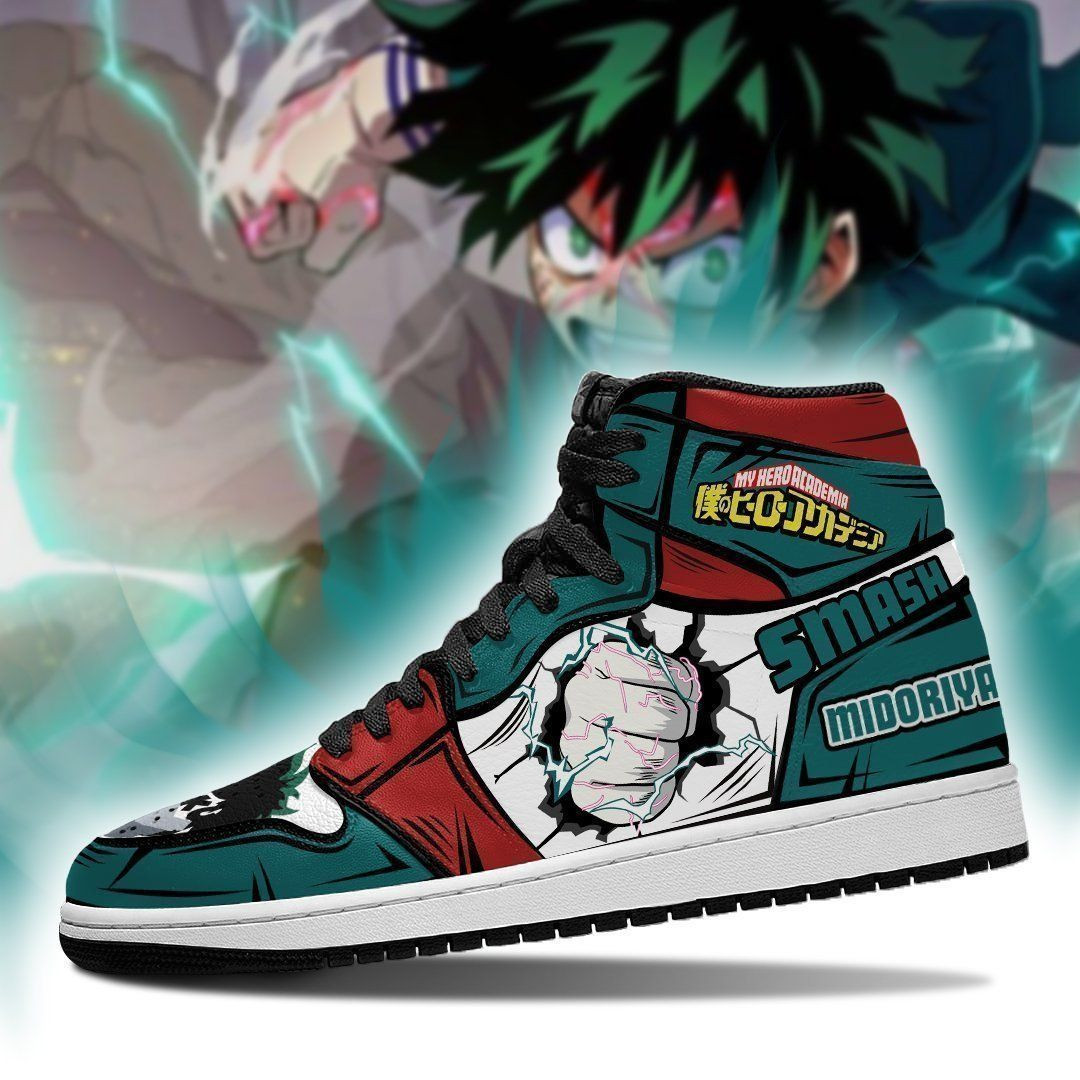 Izuku Midoriya My Hero Academia anime 2 High Top Air Jordan Sneaker, Air Jordan Hightop