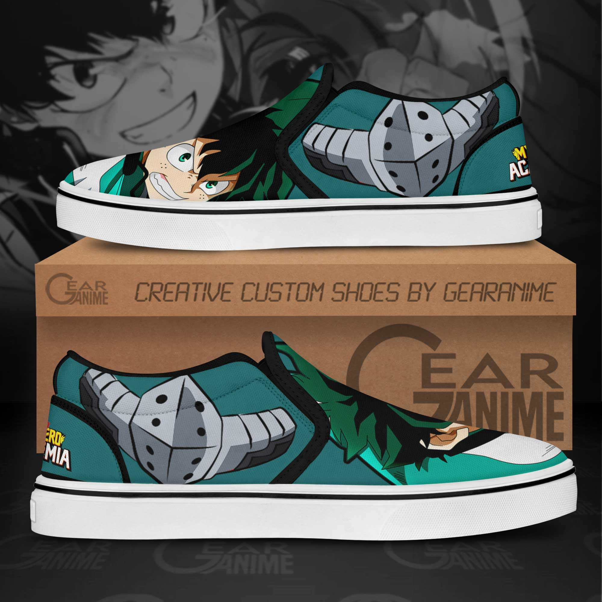 Izuku Midoriya Slip-On Shoes Canvas My Hero Academia Custom Anime Shoes
