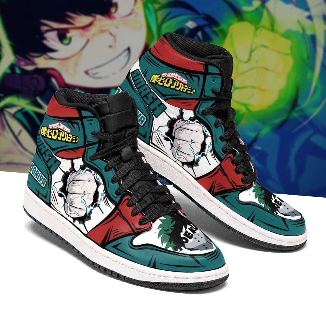 Izuku Midoriya Smash Anime Shoes For My Hero Academia Fans, Air Jordan Hightop
