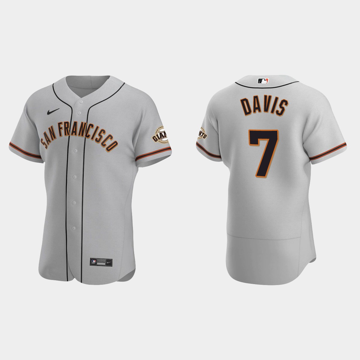 J.D. Davis San Francisco Giants Road Jersey - Gray
