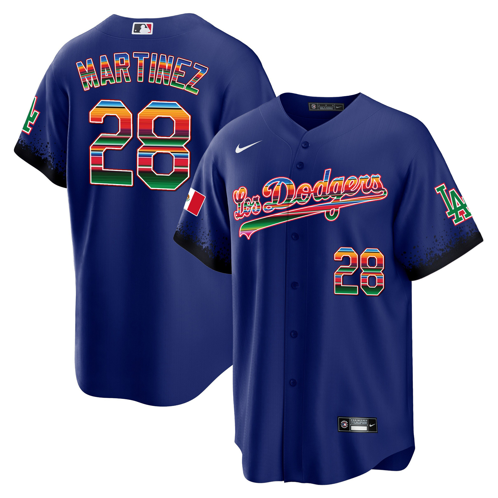 J.D. Martinez Men's Los Angeles Dodgers Mexico Cool Base City Connect Limited Royal Jersey - All Stitched