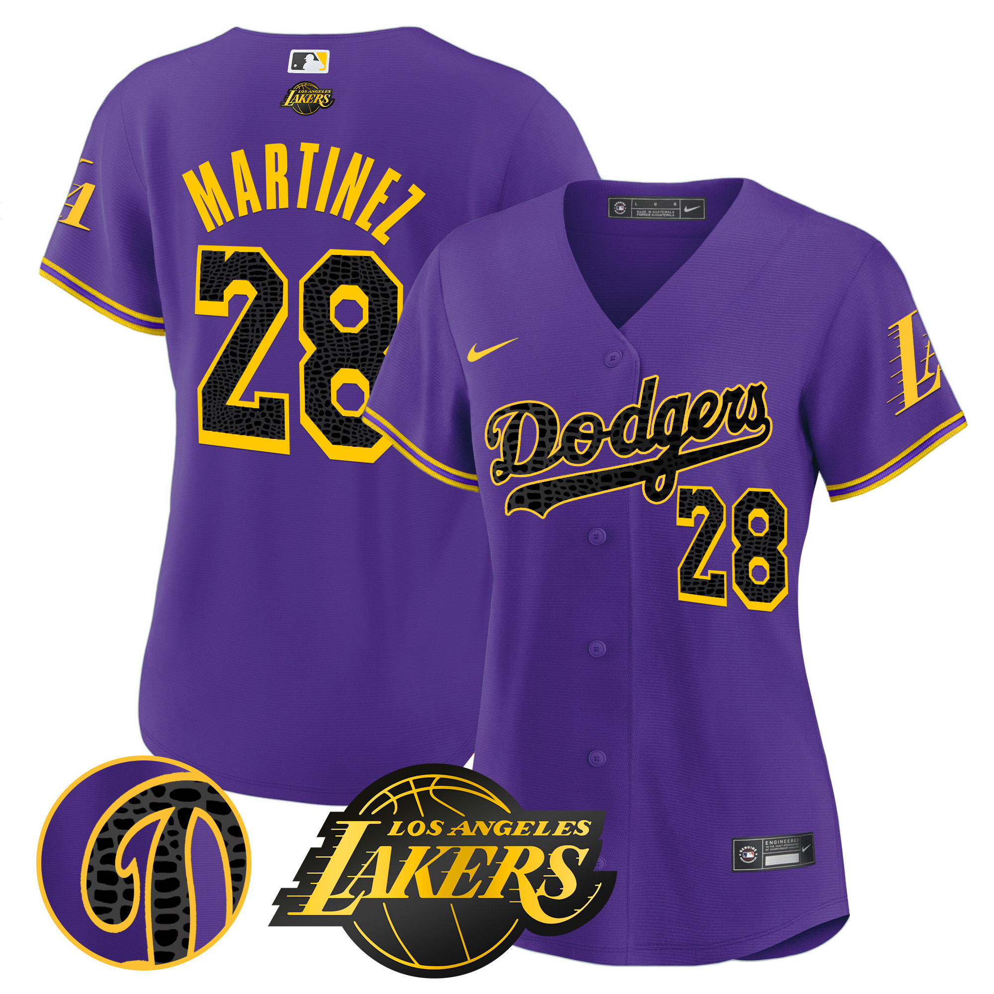 J.D. Martinez Women's Los Angeles Dodgers Cool Base Mamba Purple Jersey - All Stitched