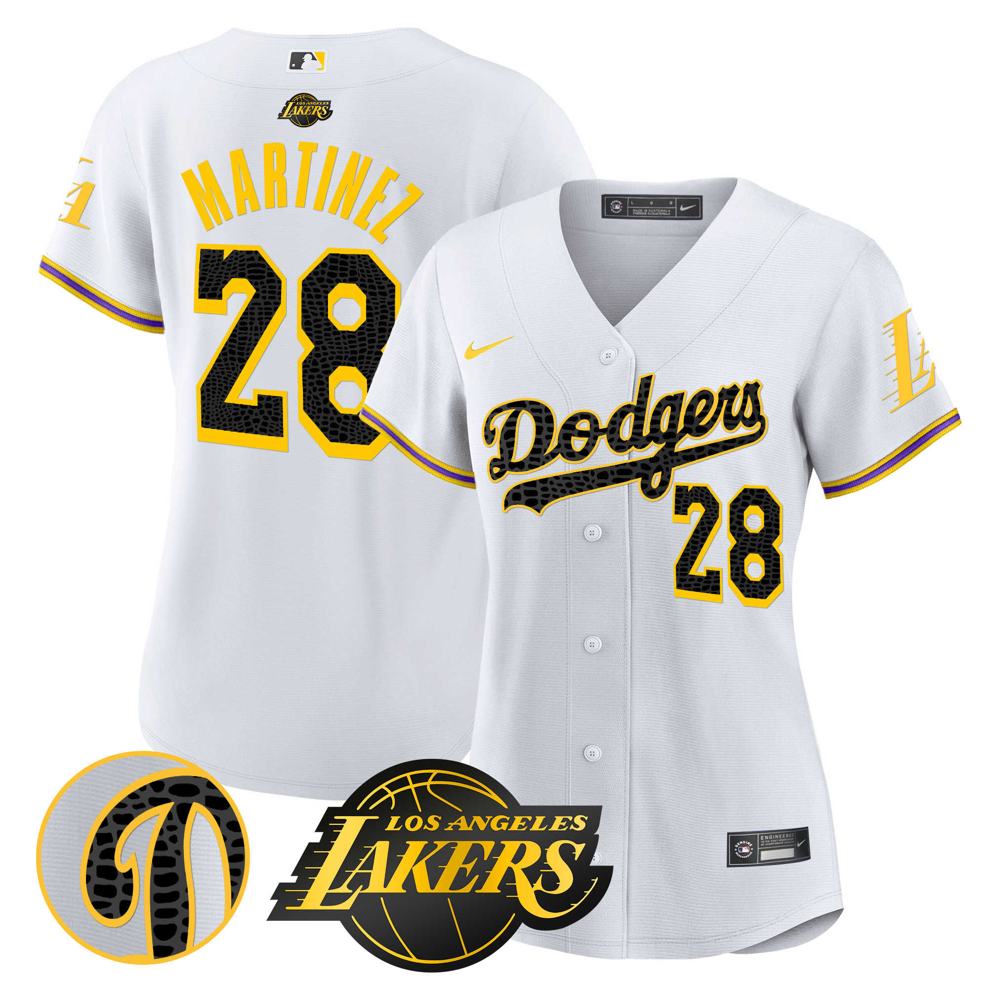 J.D. Martinez Women's Los Angeles Dodgers Cool Base Mamba White Jersey - All Stitched