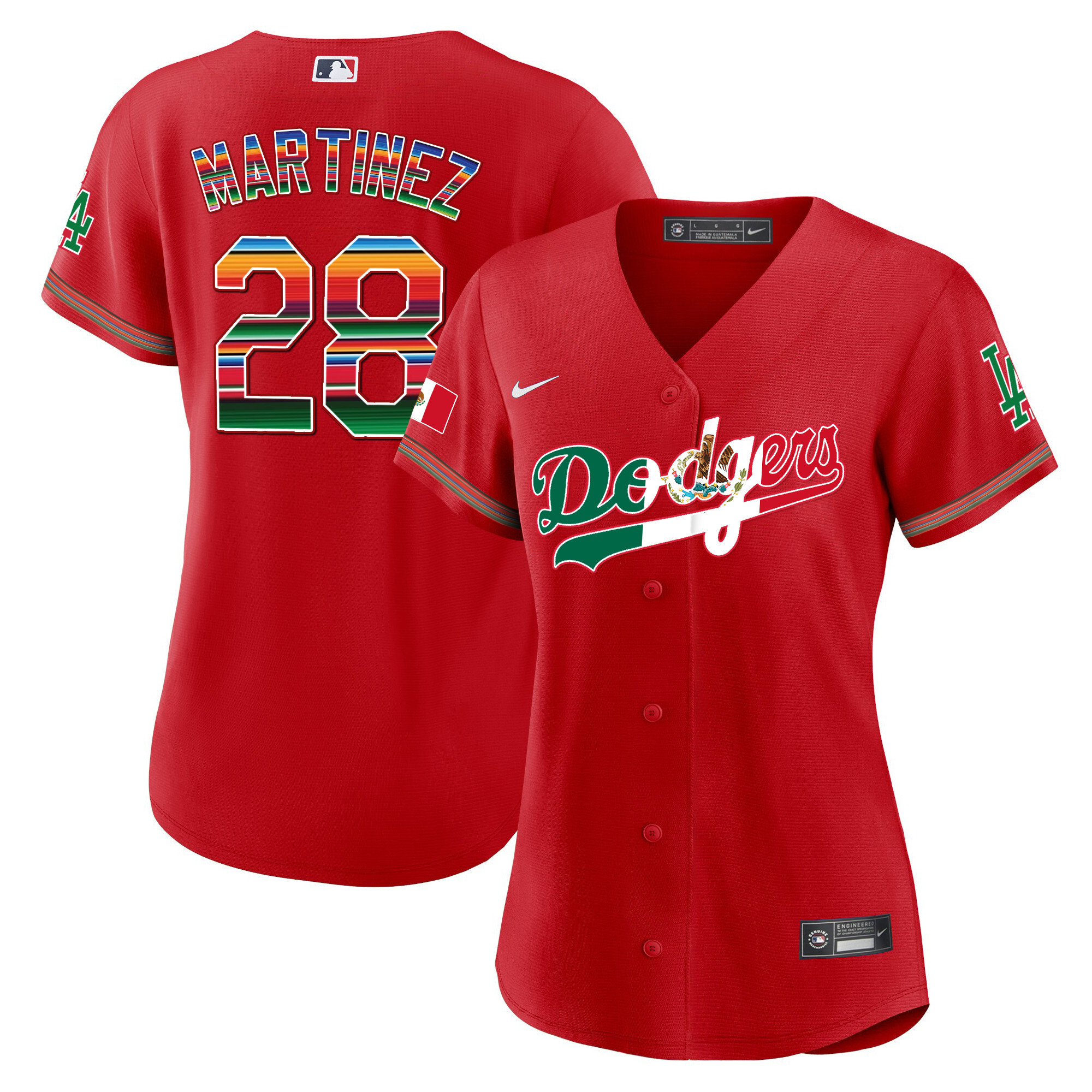 J.D. Martinez Women's Los Angeles Dodgers Mexico Baseball Limited V4 Red Jersey - All Stitched
