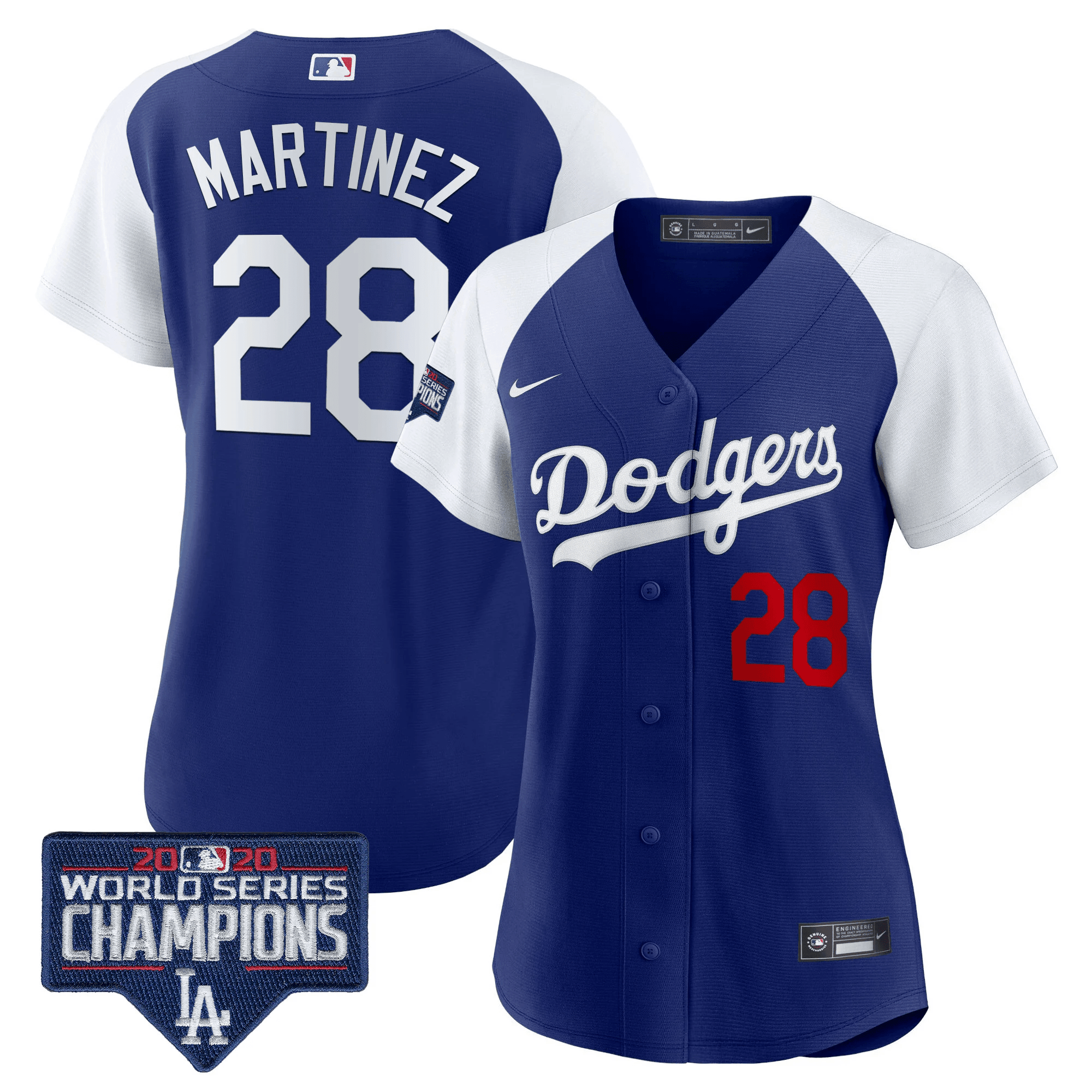 J.D. Martinez Women's Los Angeles Dodgers World Series Champions Patch Alternate Royal Jersey - All Stitched
