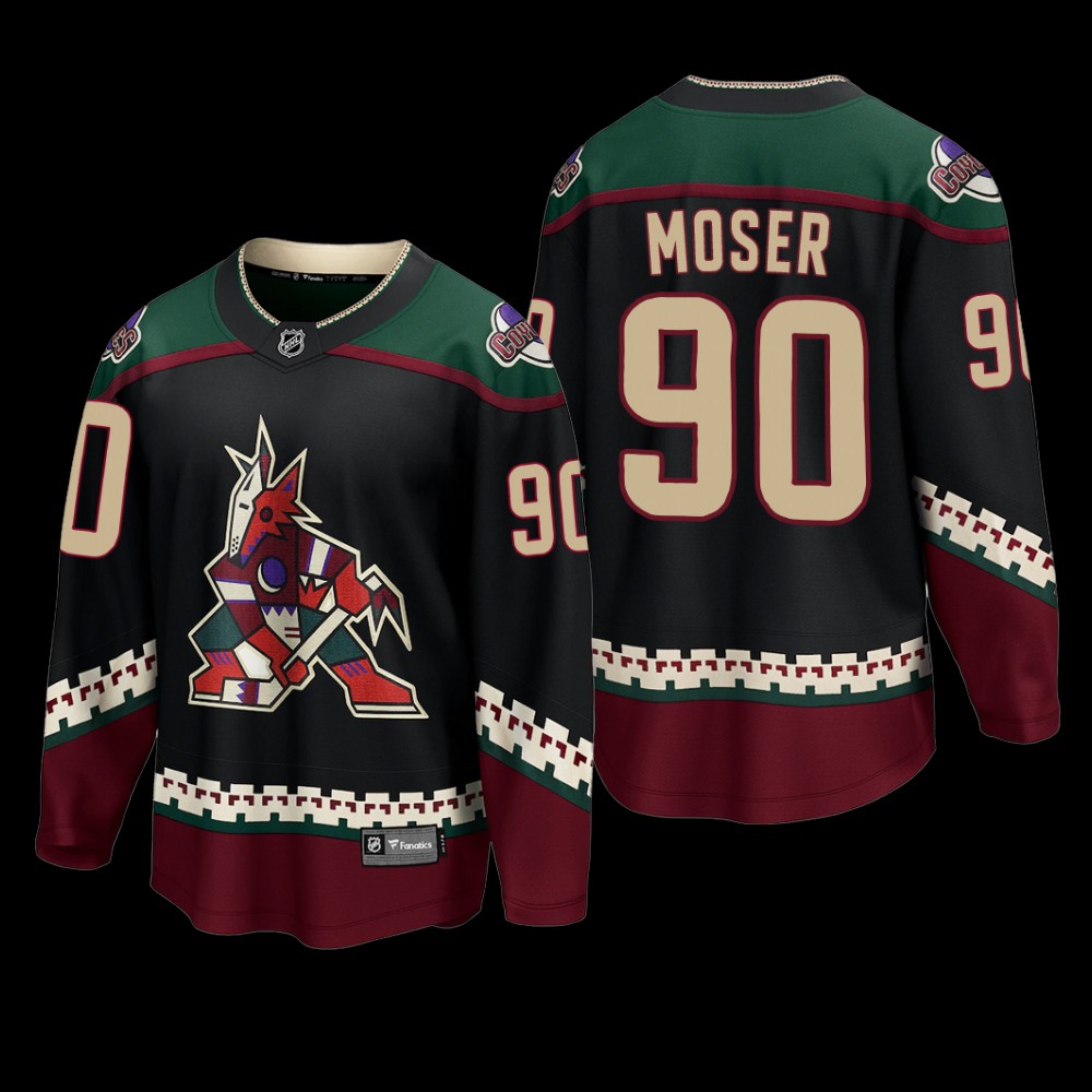 J.J. Moser Arizona Coyotes Home Black Breakaway Player Jersey 2022