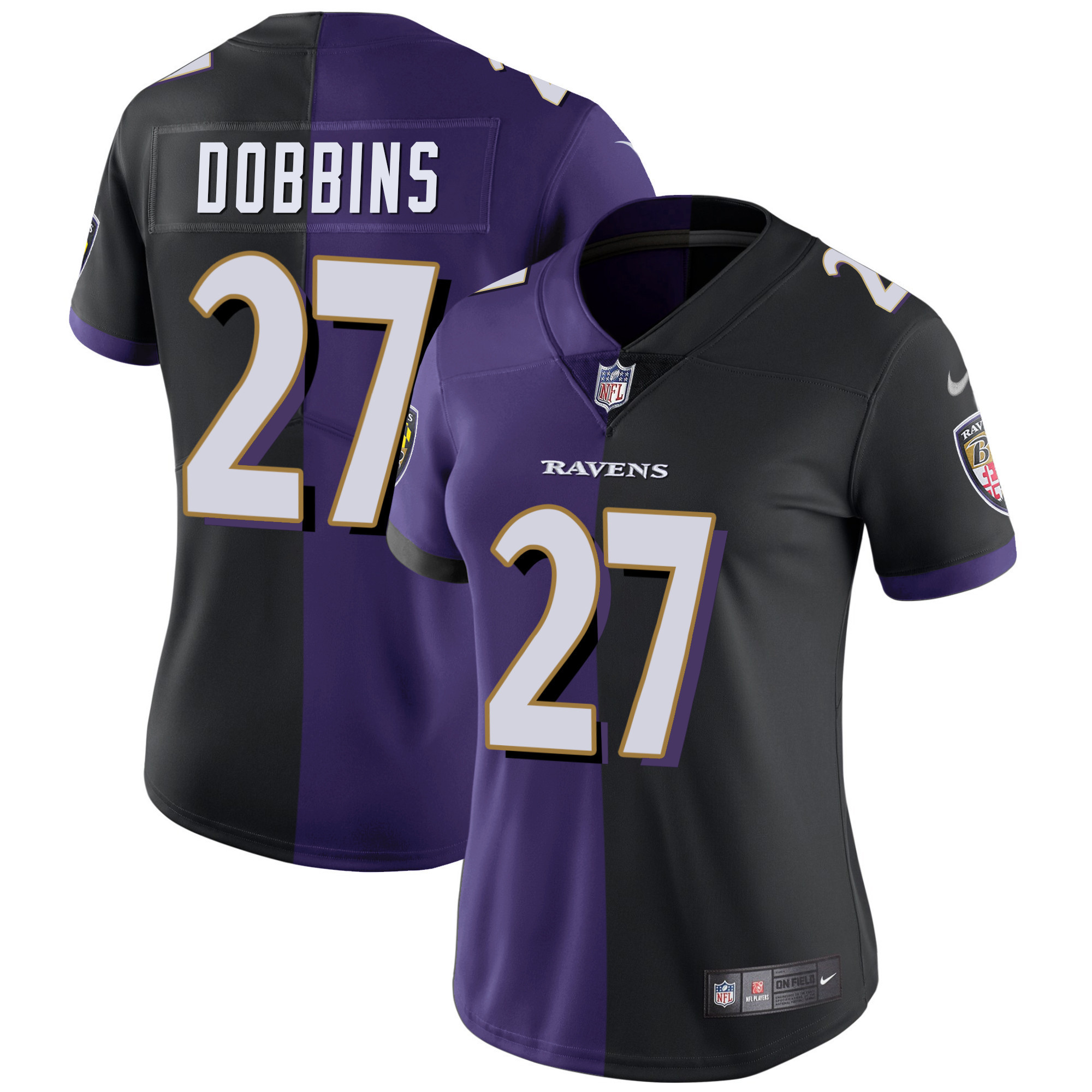 J.K. Dobbins Baltimore Ravens Split Vapor  Jersey All Stitched