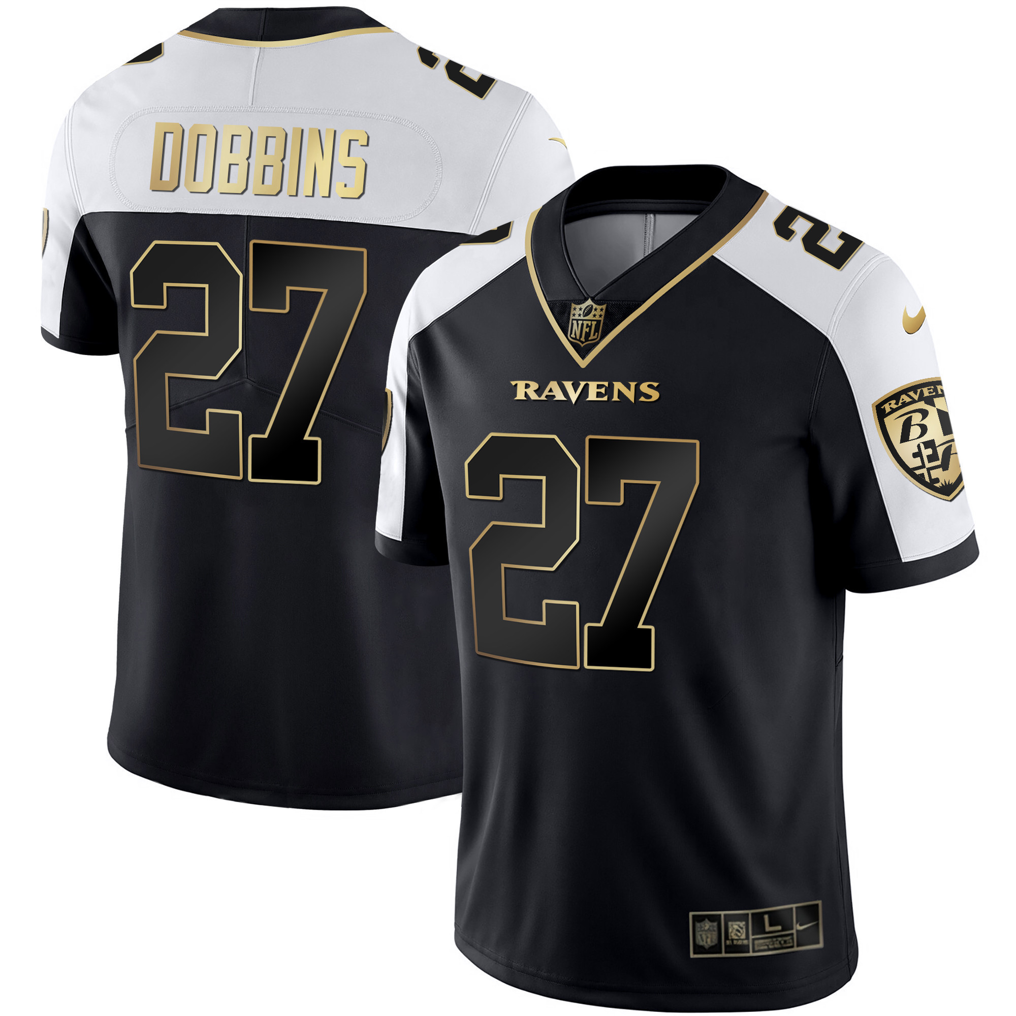 J.K. Dobbins Men's Baltimore Ravens Gold Vapor Alternate Jersey All Stitched