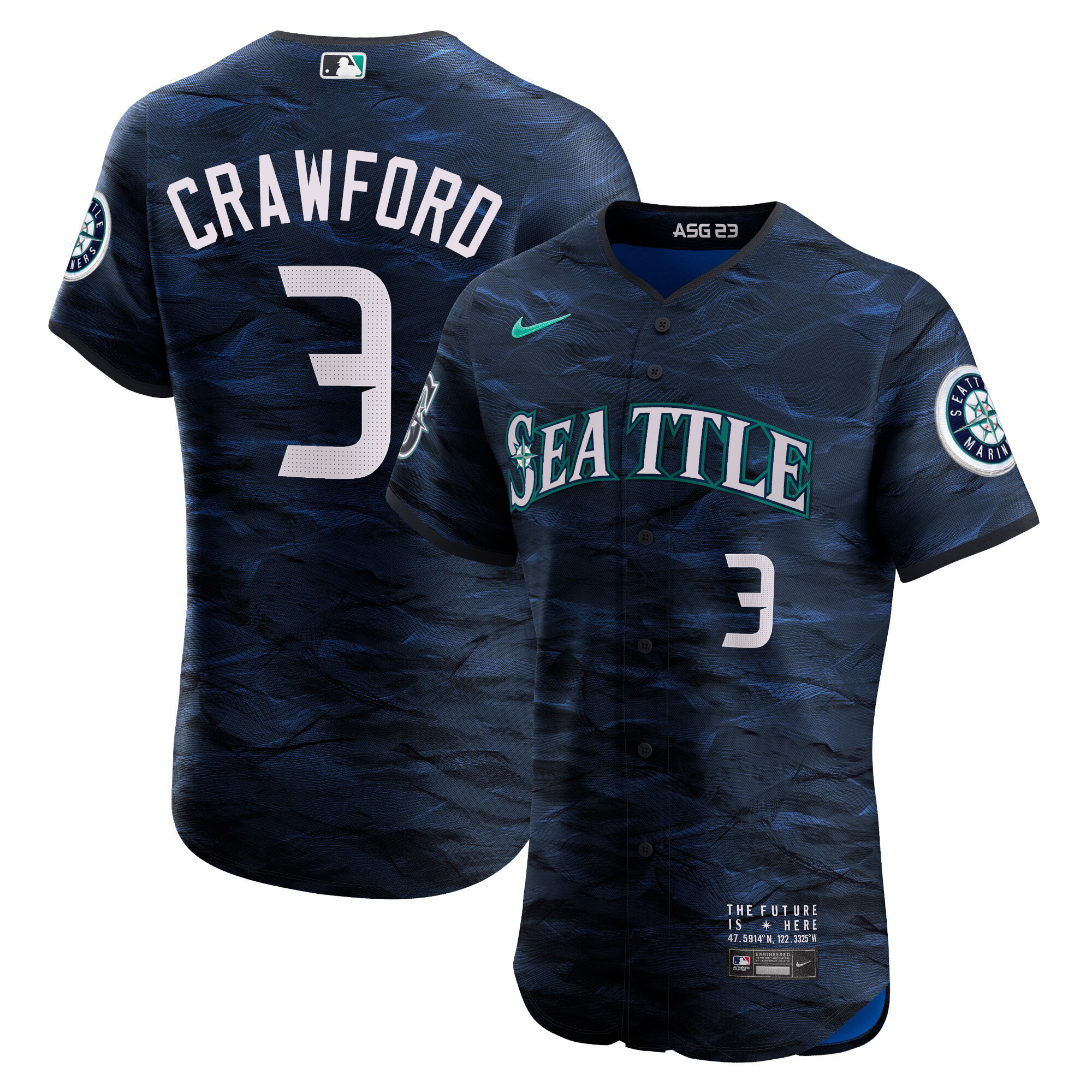 J.P. Crawford Men's Seattle Mariners 2023 All-Star Game Royal Jersey - All Stitched