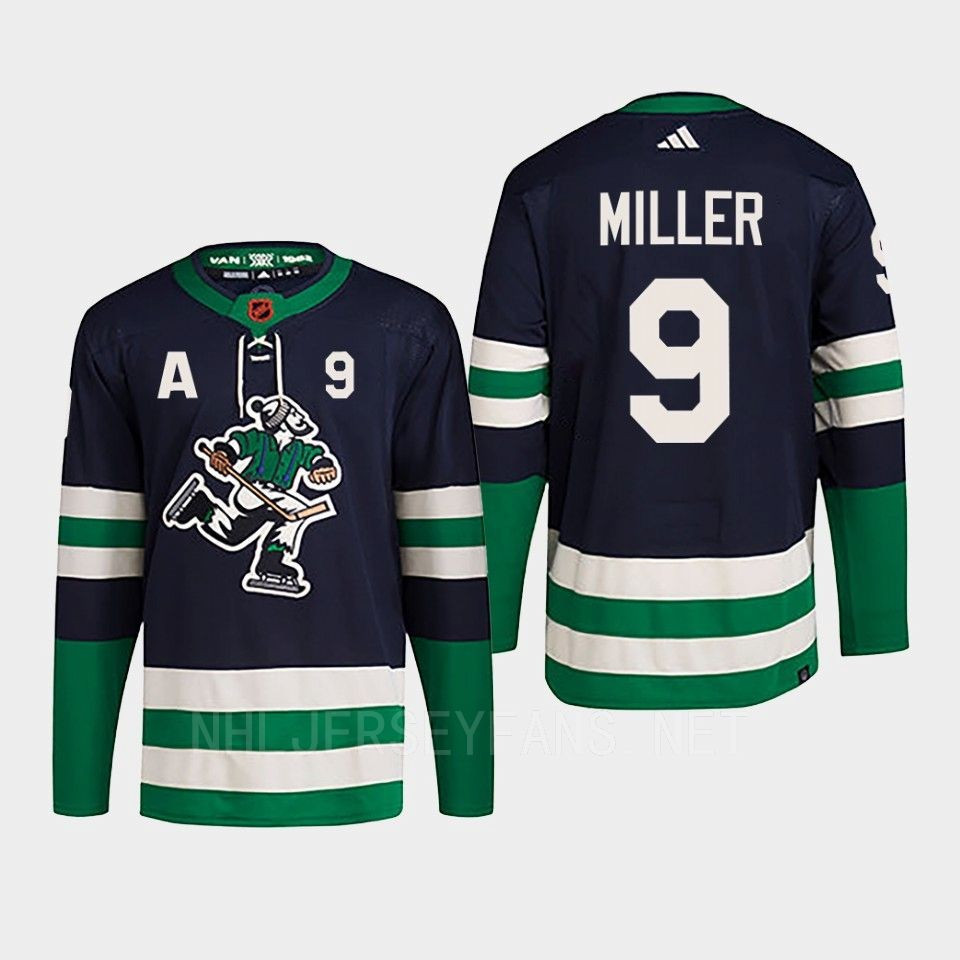 J.T. Miller 9 Reverse Retro 2.0 2022 Vancouver Canucks Navy Stitched Jersey Primegreen