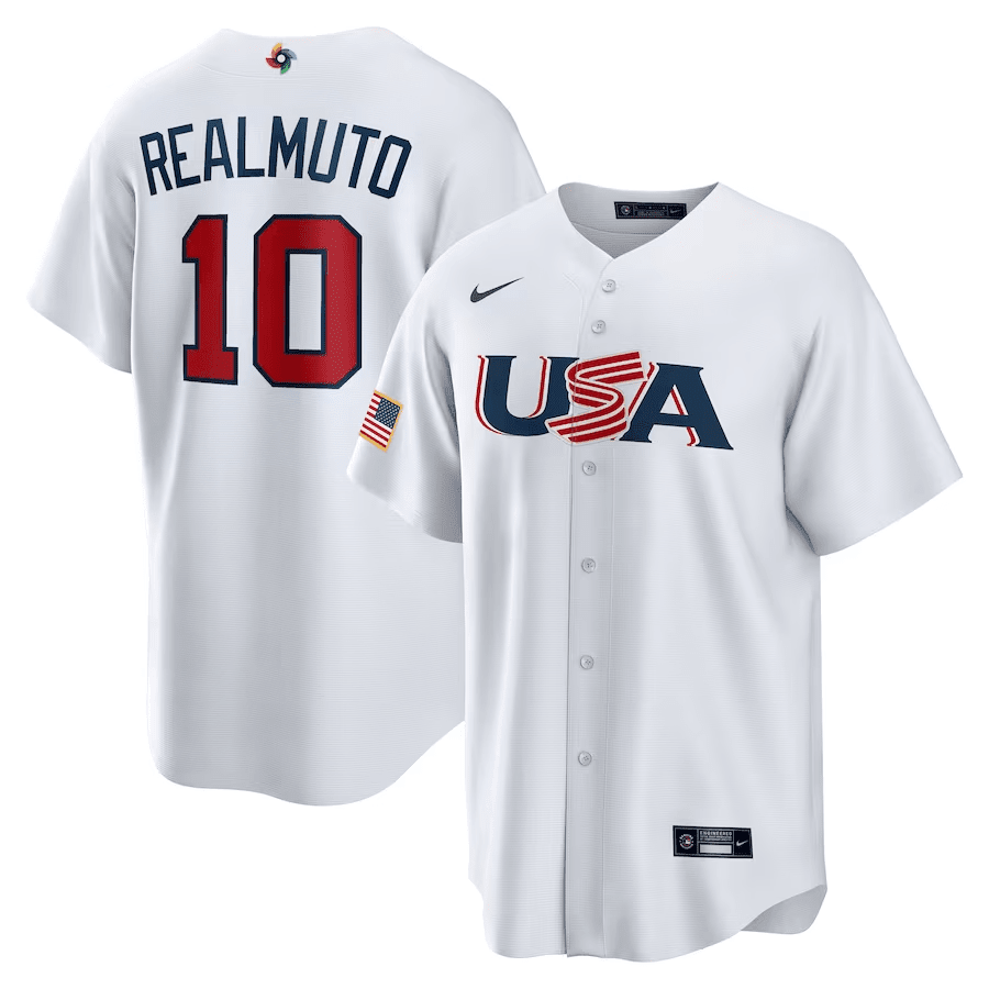 J.T. Realmuto 10 USA Baseball 2023 World Baseball Classic Stitched Jersey – White