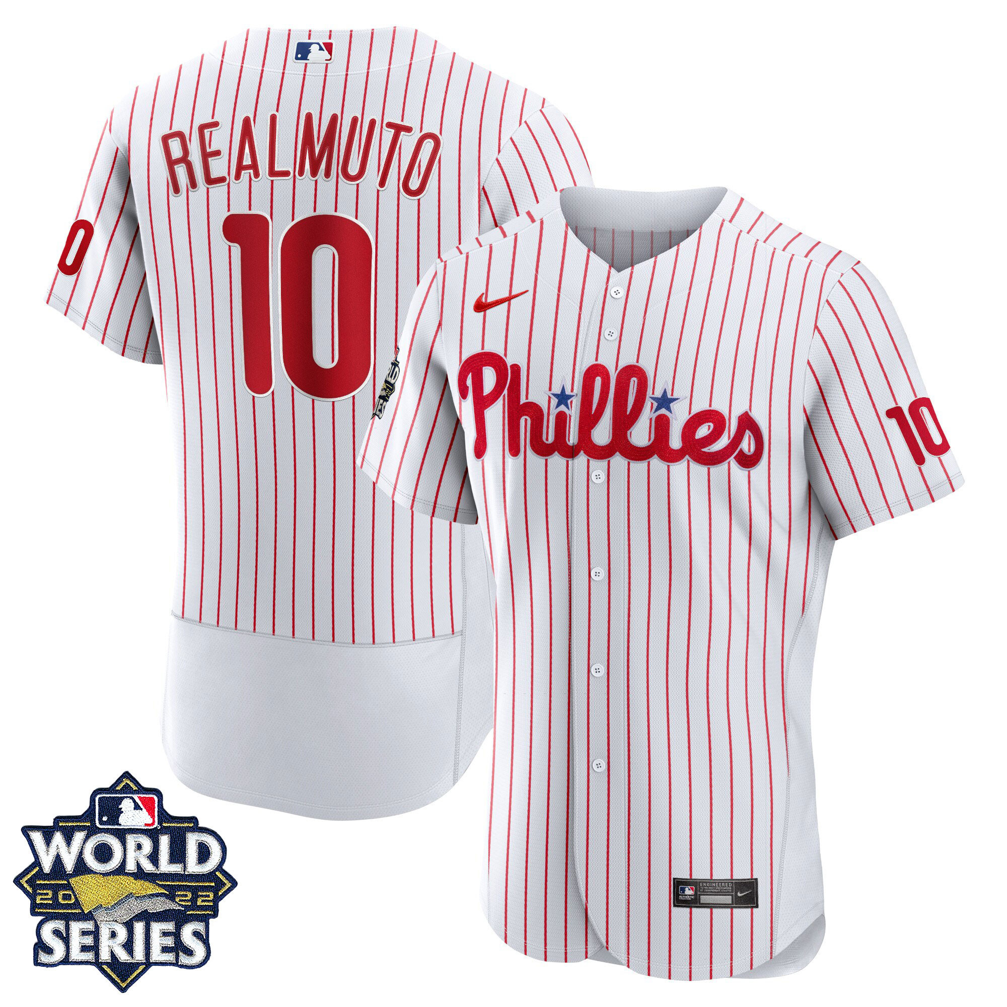 J.T. Realmuto Men's Philadelphia Phillies 2022 World Series Home Player Flex Base Jersey - All Stitched