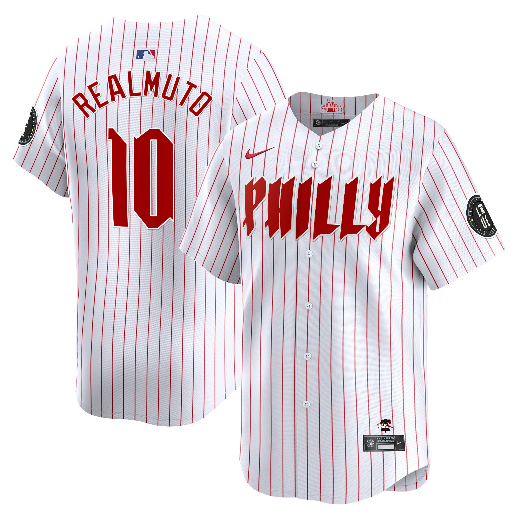 J.T. Realmuto Men's Philadelphia Phillies 2024 City Connect Vapor Premier Limited White Jersey - All Stitched