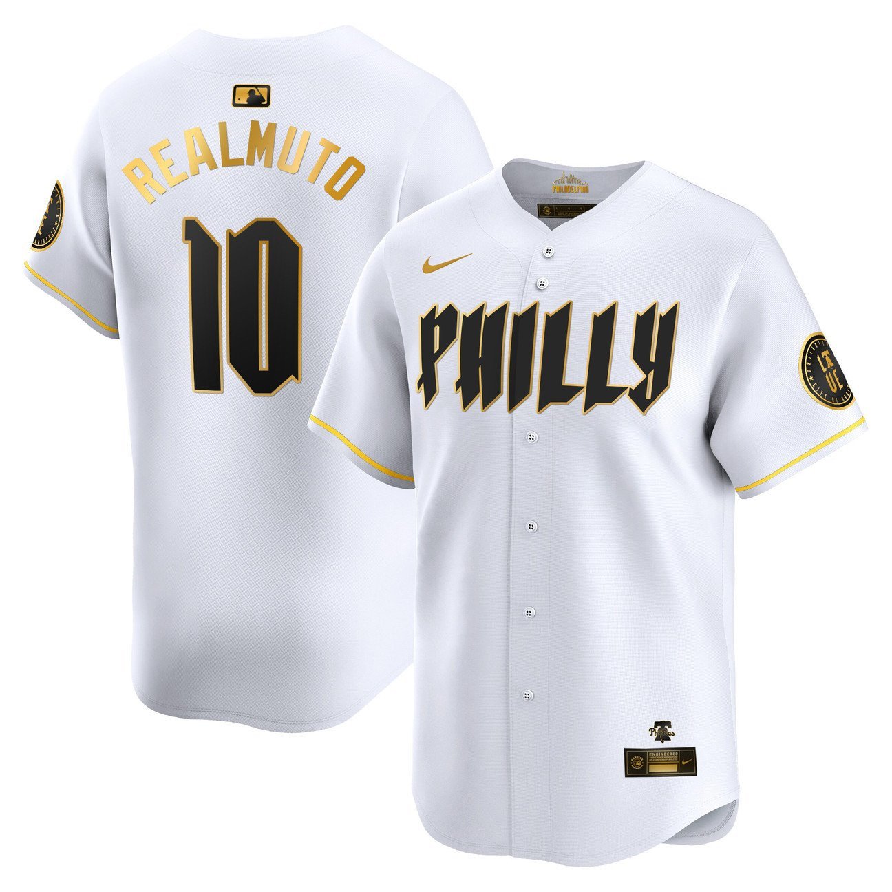 J.T. Realmuto Philadelphia Phillies Blue 2024 City Connect Limited White Gold Jersey