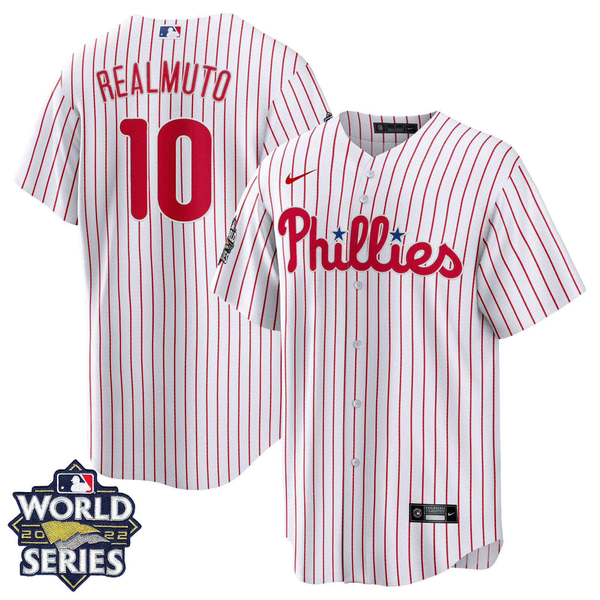 J.T. Realmuto Youth's Philadelphia Phillies 2022 World Series Home Player Cool Base Jersey - All Stitched