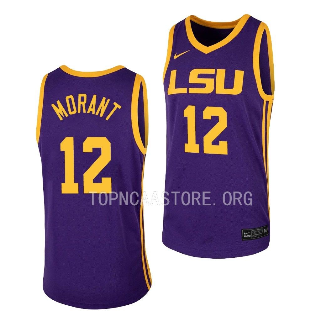 Ja Morant LSU Tigers #12 Purple College Jersey