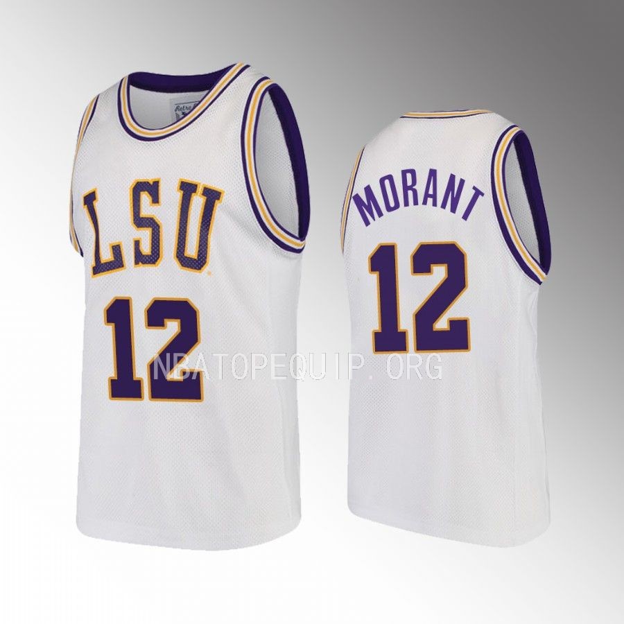 Ja Morant LSU Tigers White Jersey Retro
