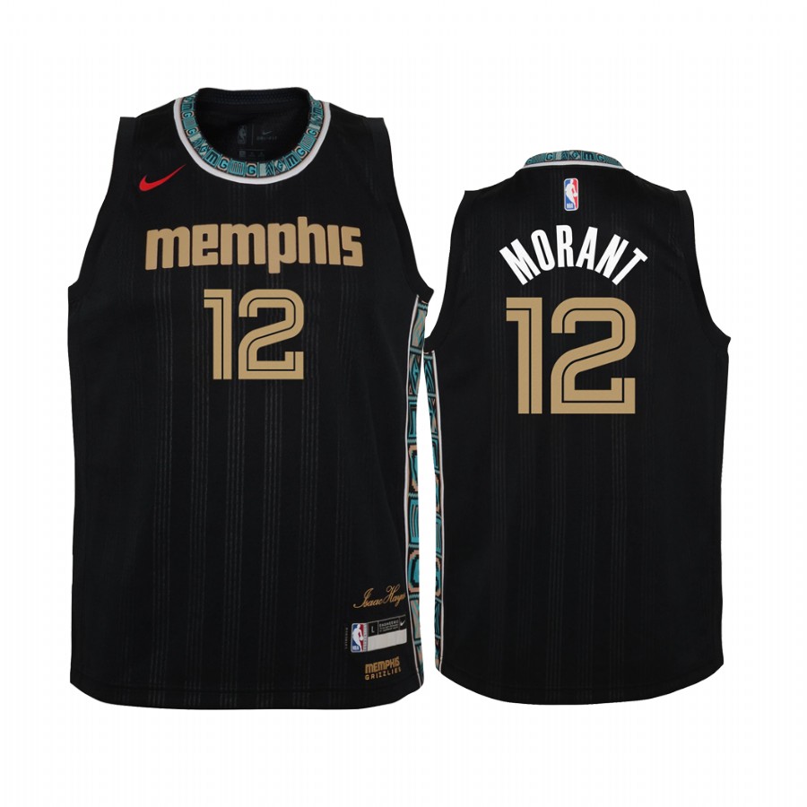Ja Morant Memphis Grizzlies 2020-21 City Black Youth Jersey - Black Friday Gift