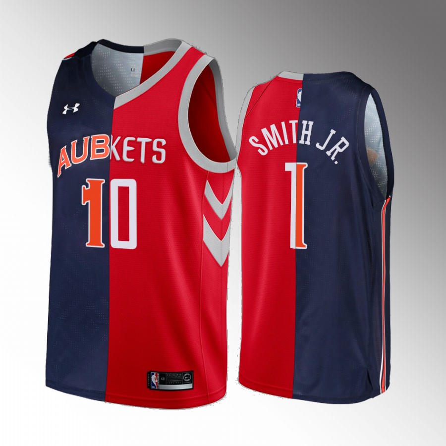 Jabari Smith Jr. Auburn X Rockets #1 Split Edition Navy Red Jersey 2022 NBA Draft