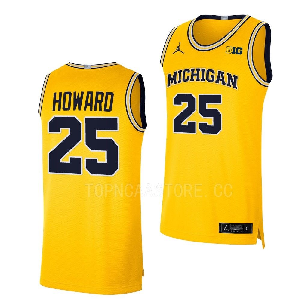 Jace Howard Michigan Wolverines #25 Maize College Jersey 2022-23 Limited