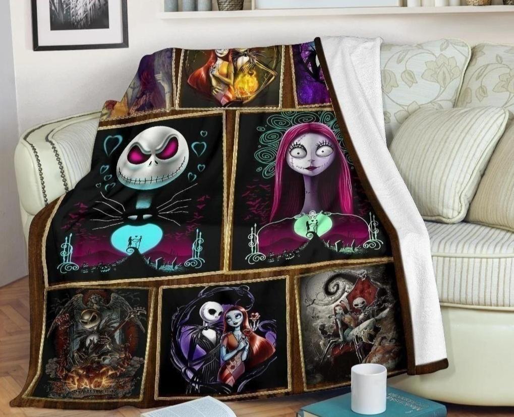 Jack And Sally The Nightmare Before Christmas Fleece Blanket